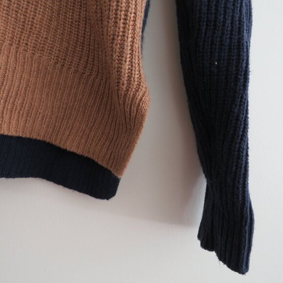 MADEWELL Thompson Pocket Pullover Sweater in Colorblock Heather Timber - Size XS - Picture 4 of 16